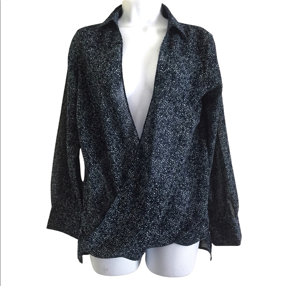 VIOLET & CLAIR Faux Wrap Blouse Top Size Medium